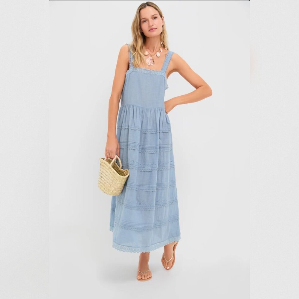NWT THE GREAT. Pale Blue The Reverie Dress - sizes 1, 2